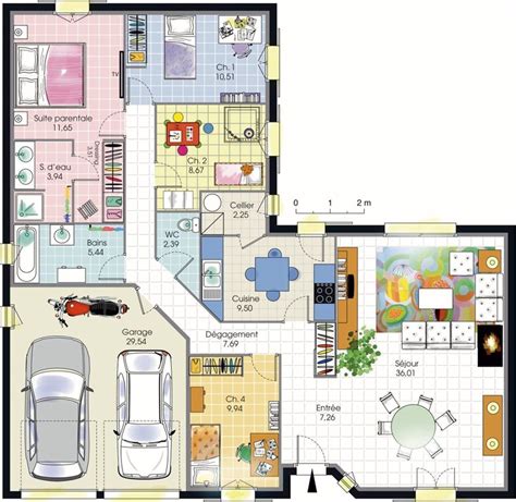 Plan Maison 4 Chambres Plain Pied Plans And Maisons