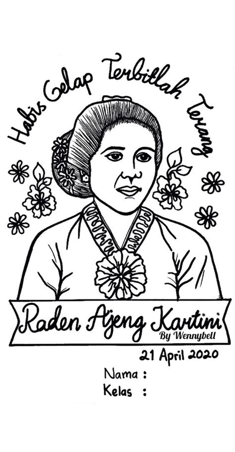 Heboh Sketsa Gambar Ra Kartini Untuk Mewarnai Terbaru Sketsakusd