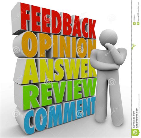 Thinking Person Feedback Comment Opinion Stock Illustration ...