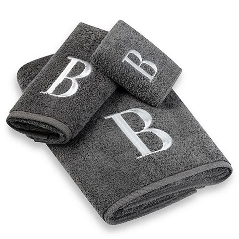 Monogrammed bath towels, embroidered bath towels, embroidered towels, monogrammed towel, monograms, wedding gifts, bithday gifts, housewarming gifts. Avanti Premier Silver Block Monogram Bath Towel Collection ...