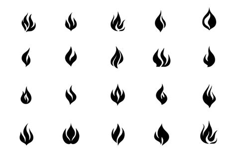 Premium Vector A Set Of Black Flames On A White Background