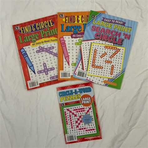 Kappa Accents Lot Of 4 Large Print Word Search Books Kappa Word
