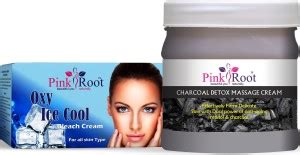 Pink Root Oxy Bleach 250gm With Charcoal Massage Cream 500gm Price In