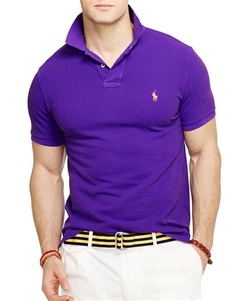 Ralph Lauren Polo Neon Mesh Polo Shirt Classic Fit In Purple For Men