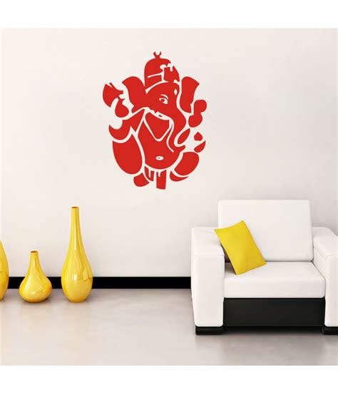 Creatick Studio Ganesha Pvc Vinyl Red Wall Sticker Pack Of 1 Buy