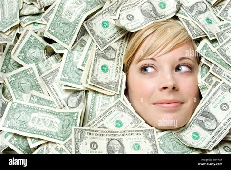 Cash Money Woman Stock Photo Alamy