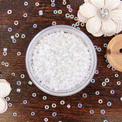 Threadart White Glass Seed Beads Size 12 Round 12g Per Pack