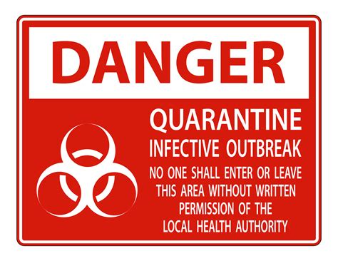 Red Danger Quarantine Infective Outbreak Sign 1212966 Vector Art At