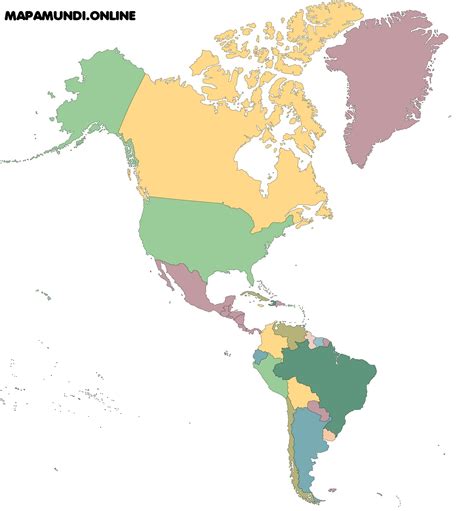Mapa Politico Do Continente Americano Ensino