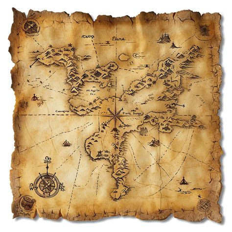 Premium Photo | A weathered treasure map its yellowed edges and faded