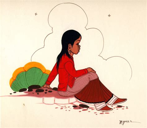 Untitled American Indian Girl Sitting By Beatien Yazz Annex