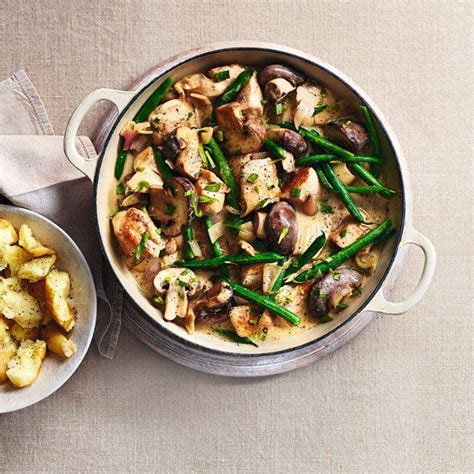 Chicken thighs are packed with flavour and pair beautifully with mushrooms, tarragon and sour cream to make a quick, delicious braise. SW recipe: Chicken and mushroom stew with tarragon sauce