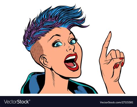 Modern Woman Points A Finger Royalty Free Vector Image