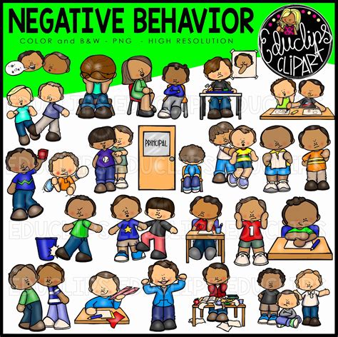 Positive And Negative Behavior Clip Art Big Bundle Color