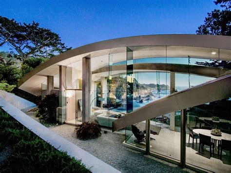 Stunning Minimalist Oceanfront Estate Carmel California Modern Glass