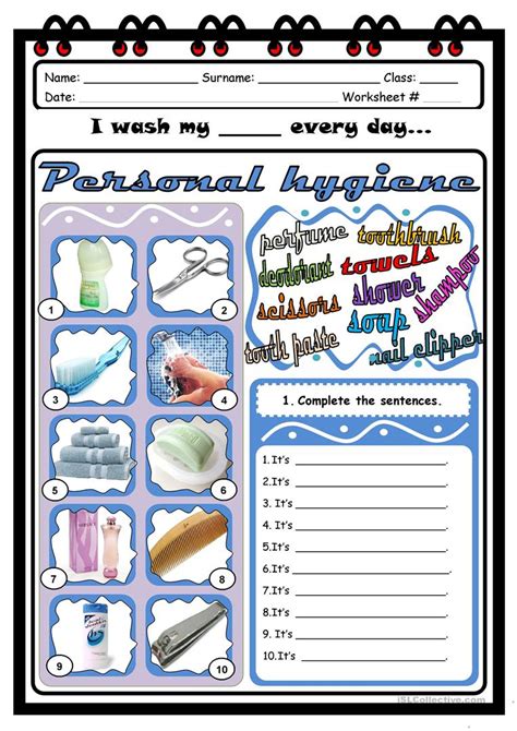 Printable Hygiene Worksheets For Kids
