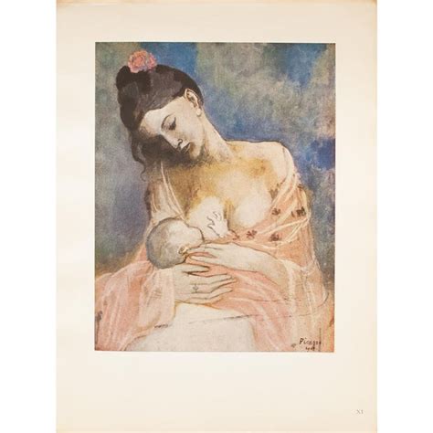 1948 Pablo Picasso Mother And Child Original Period Lithograph