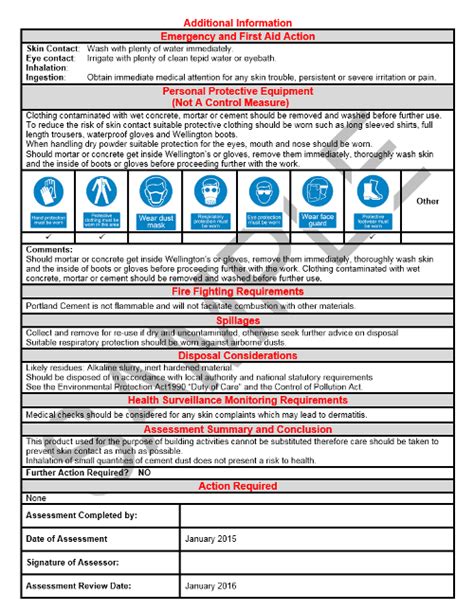Free Sample Coshh Assessment Forms In Pdf Ms Word Gambaran