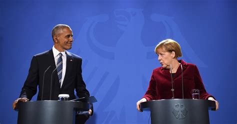 Obama With Angela Merkel In Berlin Assails Spread Of Fake News The