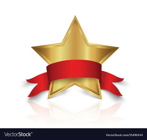 Gold Star Award With Shiny Vector Image On Gold Stars Star Awards