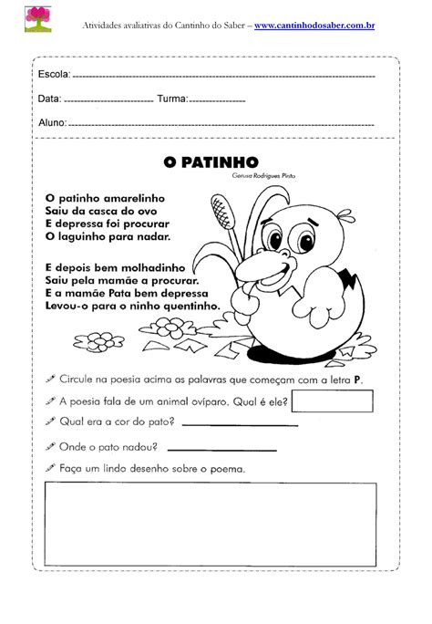 Printout Downloads For Atividades De Portugues Ano Texto
