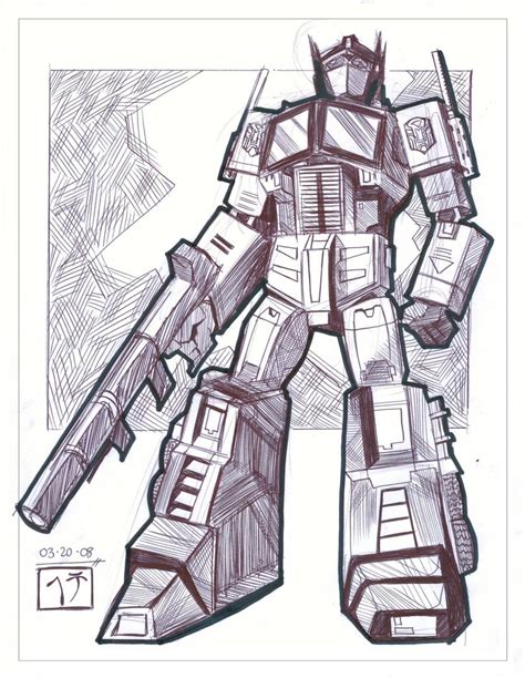 Optimus Prime Pen Sketch By MichaelCrichlow On DeviantArt
