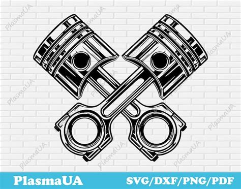 Engine Piston Vector Image Engine Piston Svg Dxf Cut File Etsy