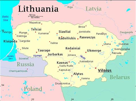 Lituania Harta Harta