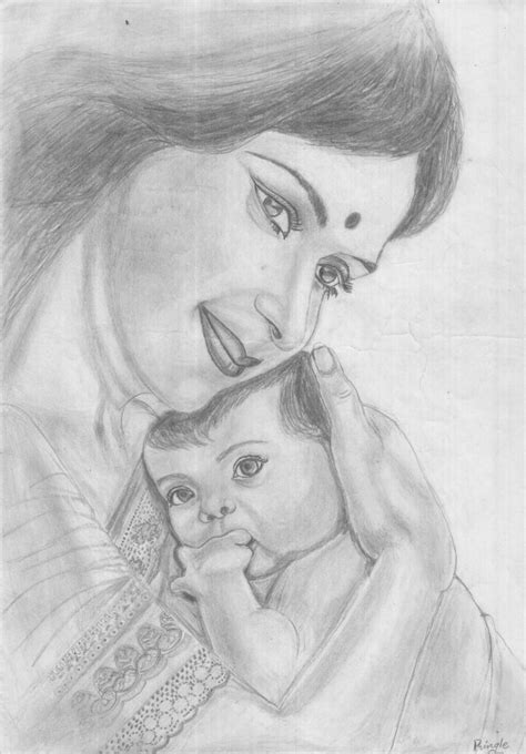 Pencil Drawings Of Mother And Baby At Explore