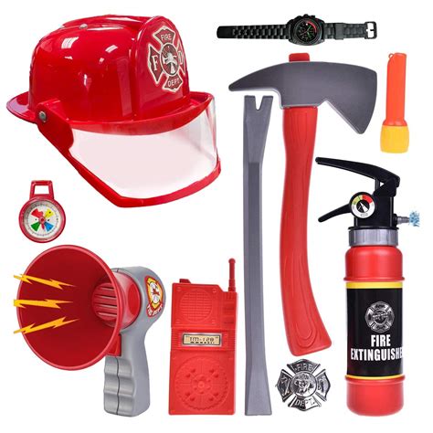 Buy 10 Pcs Fireman Gear Firefighter Costume Role Play Dress Up Starter