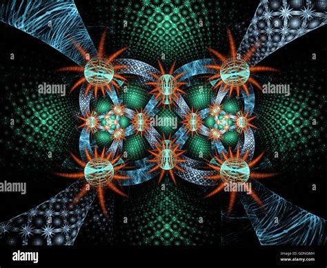 Abstract Fractal Fantasy Pattern With Stars Fractal Artwork For