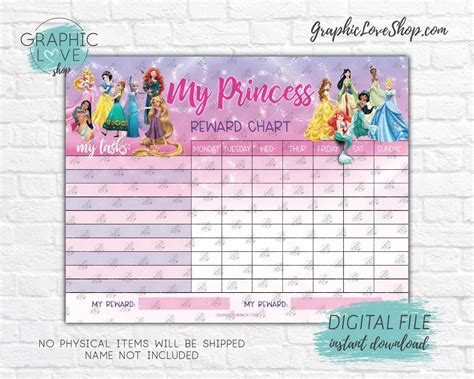 Free Printable Behavior Chart Blank Princess