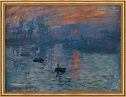 Bild "Impression, Sonnenaufgang" (1873), gerahmt von Claude Monet ...