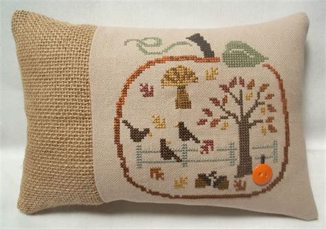 Autumn Mini Pillow Completed Cross Stitch Pumpkin Fall Shelf | Etsy | Cross stitch, Completed ...