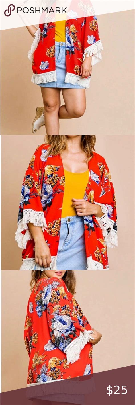 Umgee 1x Red Floral Kimono Boutique In 2020 Floral Kimono Clothes