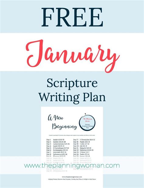 January Scripture Writing Plan This Month The Focus Is New Beginnings