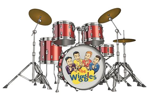 Custom Drum Kit With Cartoon Wiggles Logo By Disneyfanwithautism On