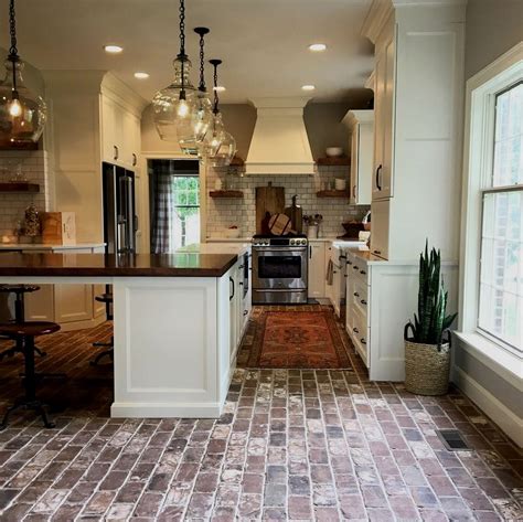 20 Modern Kitchen Brick Floor