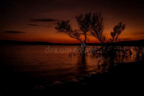 Sunset Over The Lake In Autumn Stock Photo Image Of Morning Sunset
