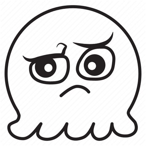Fall Face Ghost Grumpy Halloween Scary Icon