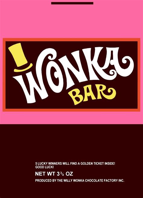 Printable Free Wonka Chocolate Bar Wrapper Printable