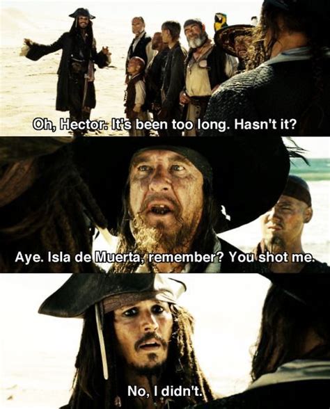 Find and save pirates of the caribbean memes | a trilogy of films documenting the tales of one captain jack sparrow and his crew of wild yet loyal miscreants, and their quest to pillage danktoday: Aye.Isla de Mueta in 2020 | Jack sparrow funny, Pirates of the caribbean, Jack sparrow quotes