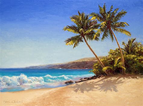 Hawaiian Beach Seascape Big Island Getaway Painting By K Whitworth
