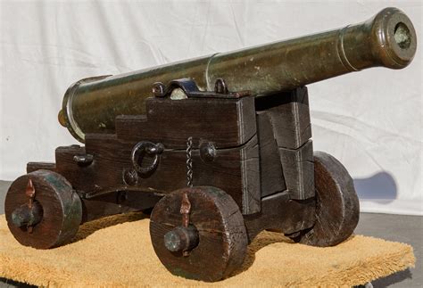 French 18th Century 1lb Bronze Cannon On Carriage Vallejo Demo