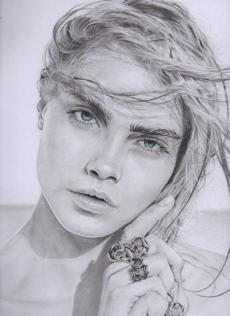 Cara Delevingne 7 2040×2807 Pixeles Retratos Retrato Lapiz