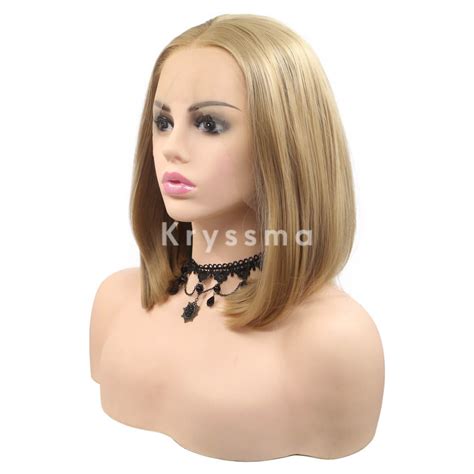 Blonde Synthetic Lace Front Wigs Ash Blonde Bob Lace Front Wigs
