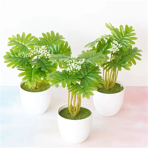 1pc Plants Indoor Outdoor Fake Flower Leaf Foliage Bush Home Office