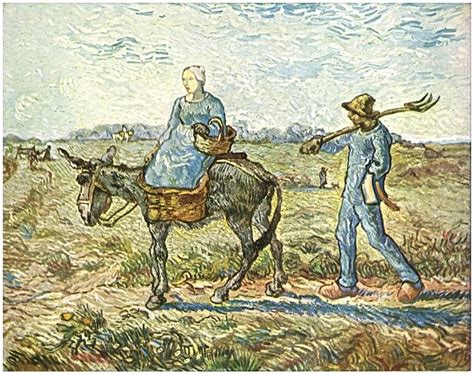 Morning Peasant Couple Going To Work After Millet By Vincent Van