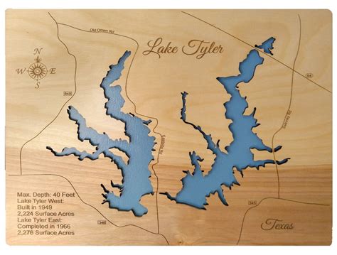Lake Tyler West And Lake Tyler East In Smith County Texas Etsy