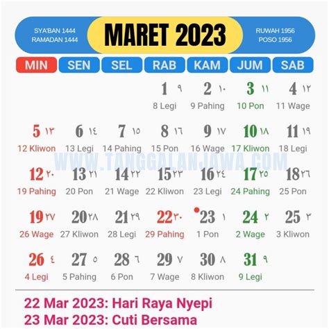 Download Kalender 2023 Lengkap Dengan Hijriyah Dan Jawa Kalender Jawa